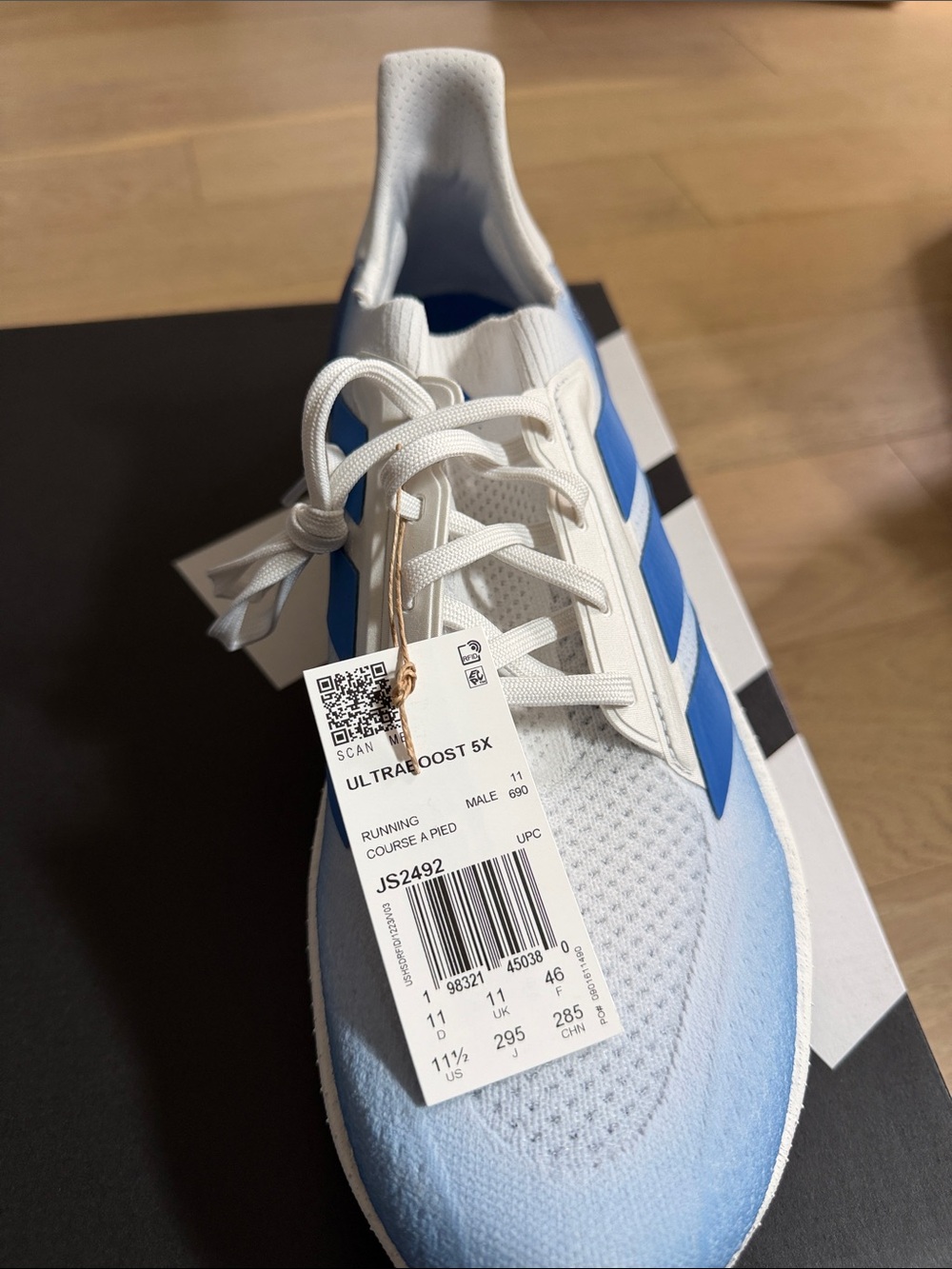 adidas Light Boost Men's Running Shoes - Blue/White - Picture 3 of 4